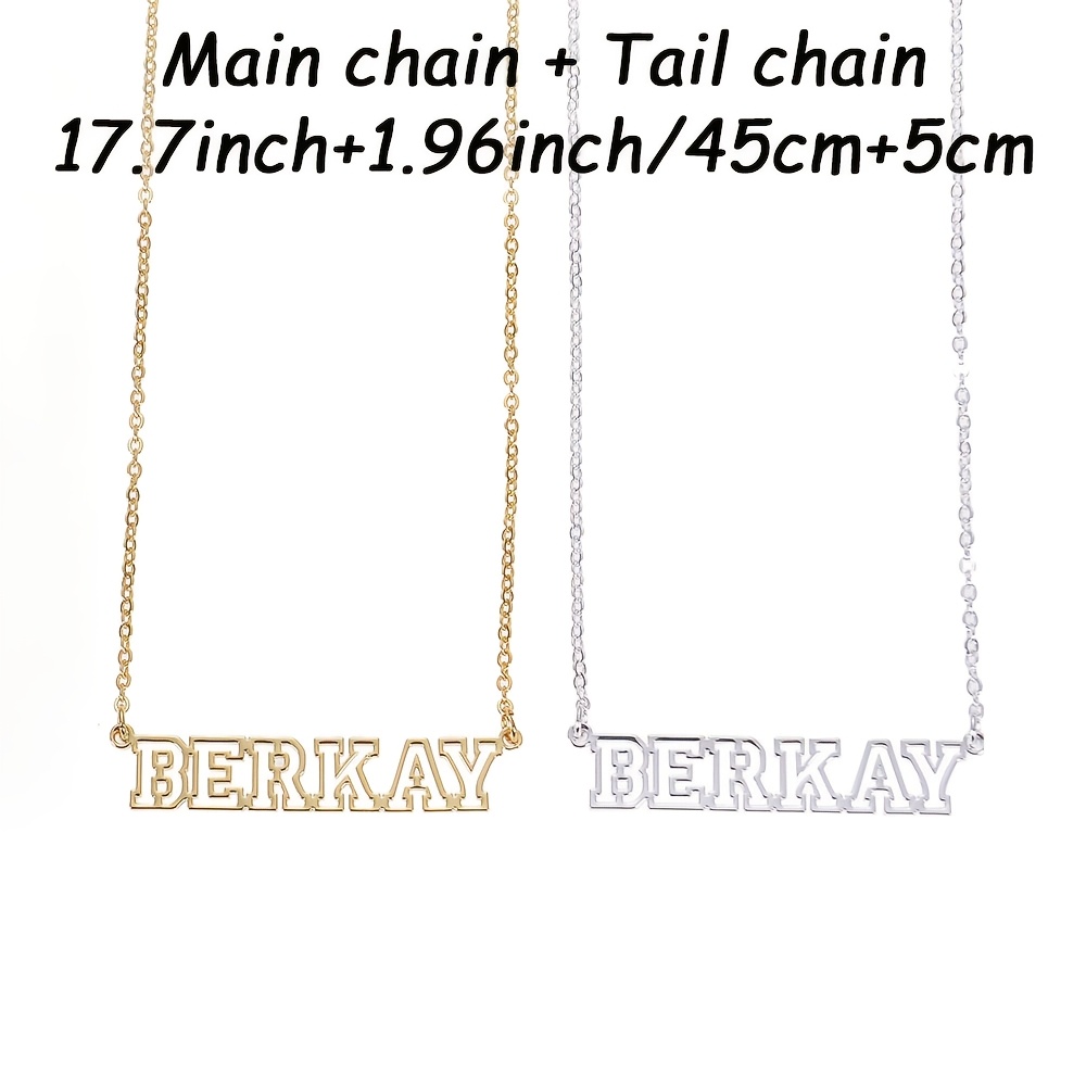 Personalized Minimalist Name Pendant Necklace, 18K Golden Plated